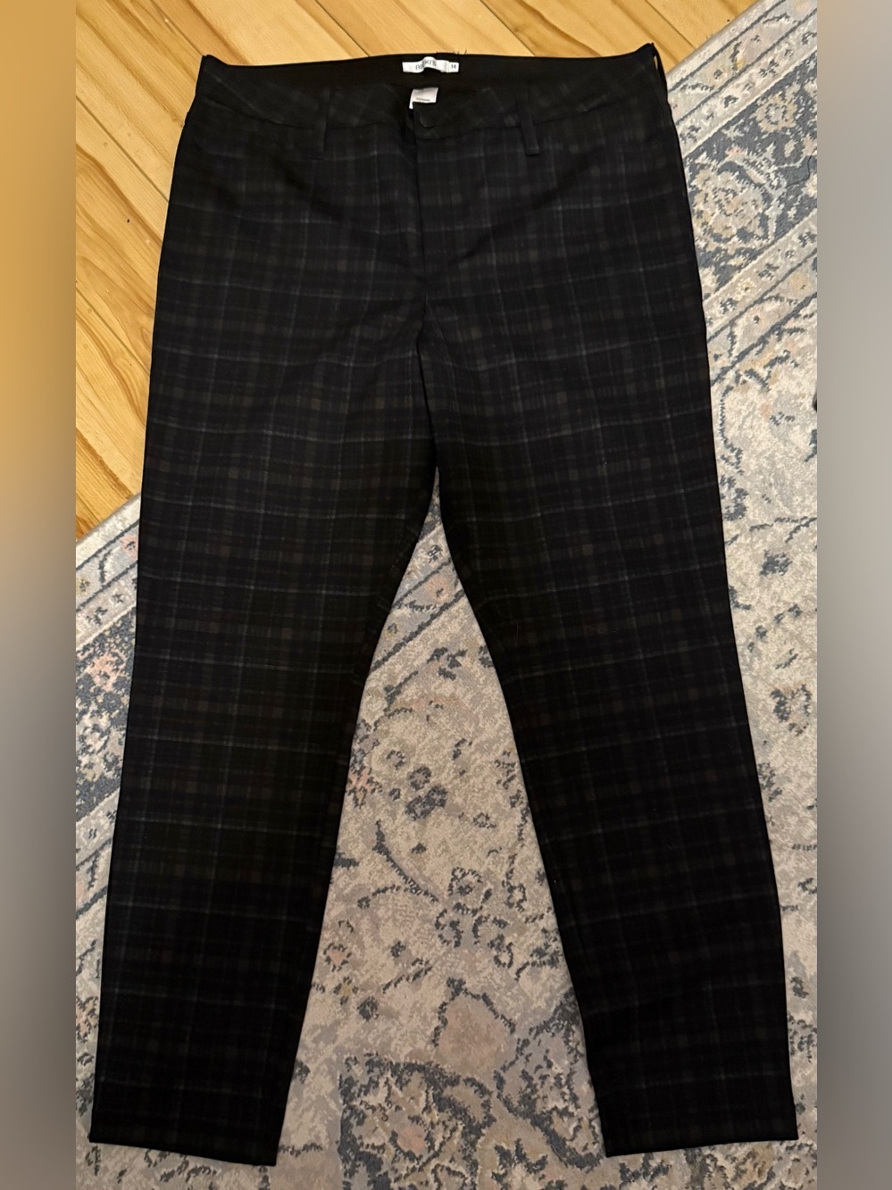 Women’s Black Plaid Trousers